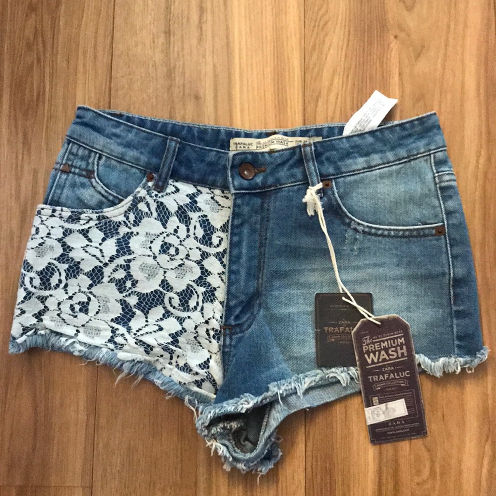 NWT Zara High Waist Denim Shorts